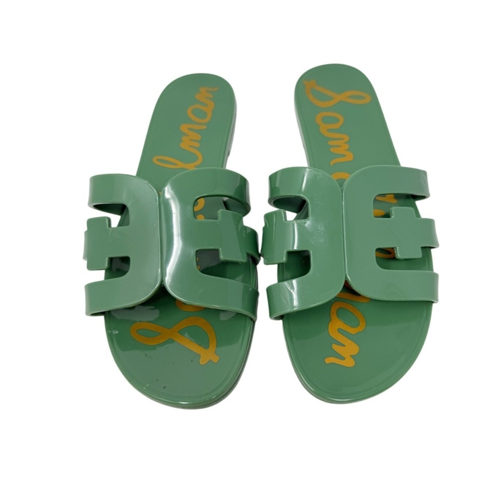 Sam Edelman Women's Bay Jelly Flat Green Sandal 7